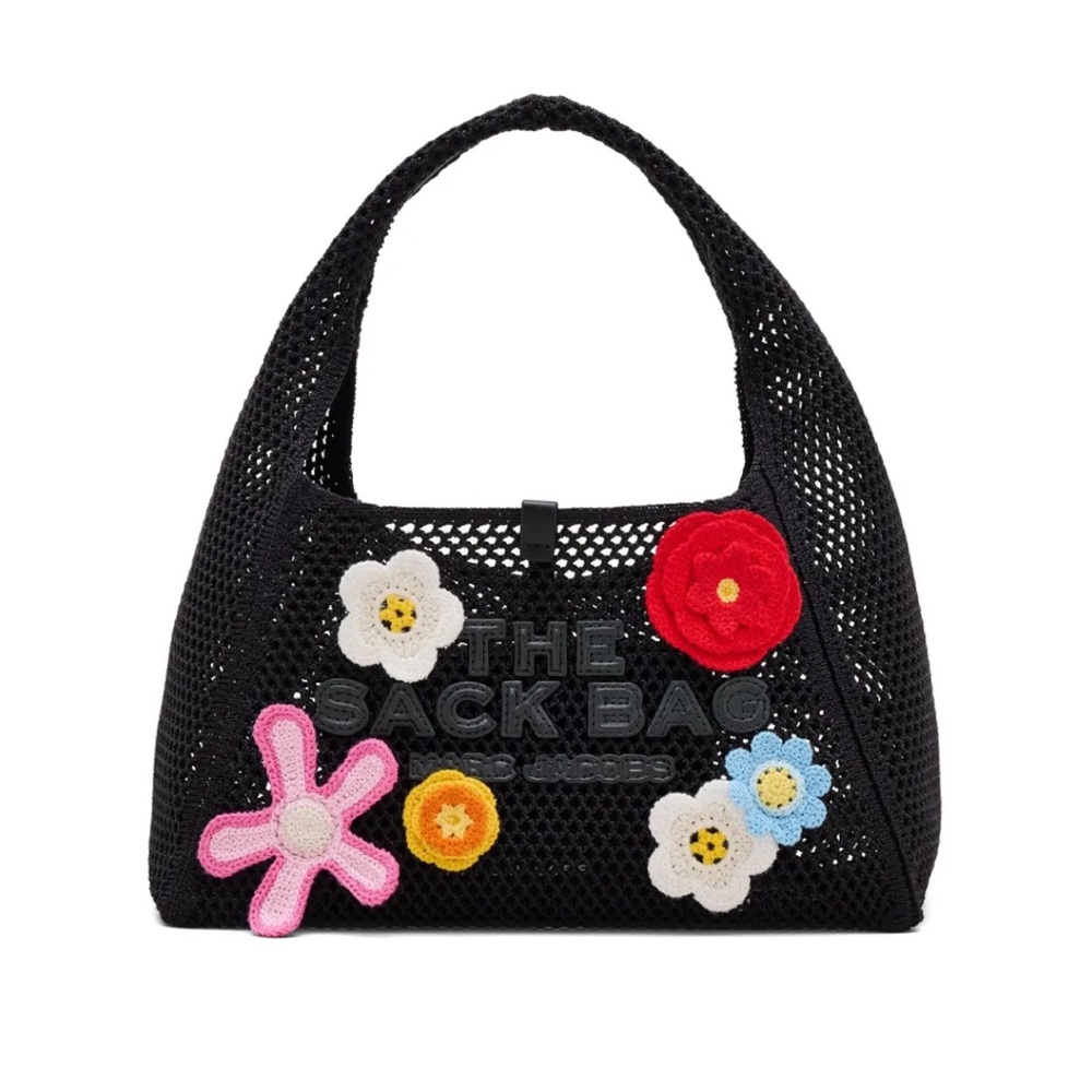 Marc Jacobs Black Mini Bag with Colorful Floral Accents